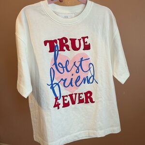 Zara Kids White Shirt with Red and Blue Print